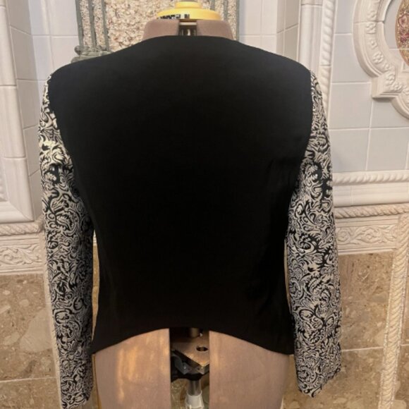 Bar III Front Row. Size L Metallic Black Silver. Whimsigoth Open Jacket. B70 - Picture 4 of 5